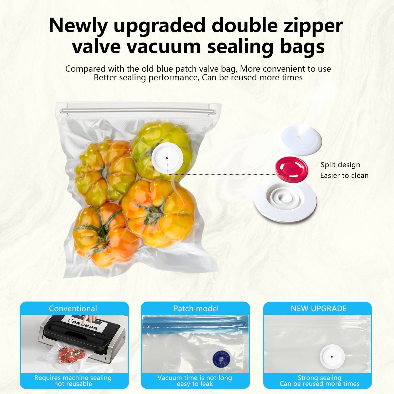 Vixino Vacuum Seal Bags 4-Size Variety Pack (40 bags total)
